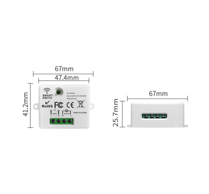 Розумне реле з WiFi Trinix TRX-WC01(WiFi)10А