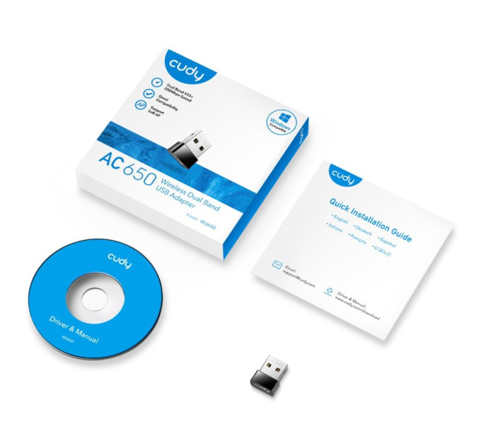 Адаптер WiFi 5 Cudy WU650 дводіапазонний з USB 2.0