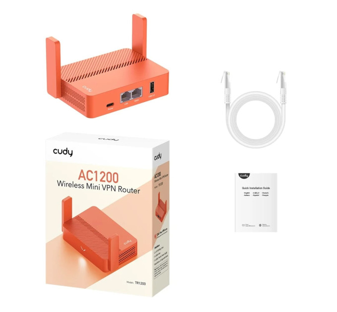 WiFi 5 Mesh-маршрутизатор Cudy TR1200 дводіапазонний портативний AC1200
