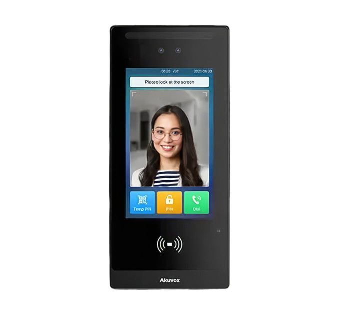 IP-видеопанель многоабонентская 2Mp Akuvox E18C с экраном 7", распознаванием лиц и считывателем EM-Marine/Mifare/NFC/BLE/QR IP-видеопанель многоабонентская 2Mp Akuvox E18C с экраном 7", распознаванием лиц и считывателем EM-Marine/Mifare/NFC/BLE/QR