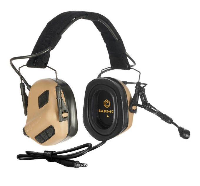 Активные защитные наушники Earmor M32 Plus (TN) Tan с гарнитурой