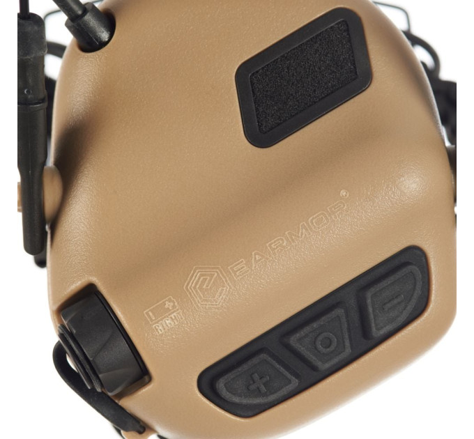 Активные защитные наушники Earmor M32 Plus (TN) Tan с гарнитурой