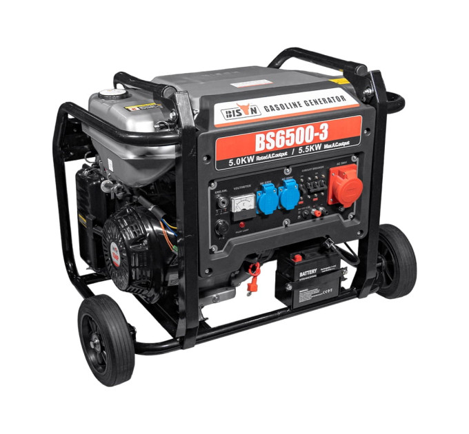 Генератор бензиновый трехфазный 5 кВт Bison BS6500-3