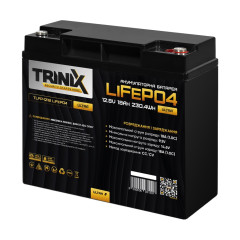 Аккумуляторная батарея литий-железо-фосфатная 12.8В 18А*ч Trinix TLFP-1218 Ultra LiFePO4 (Black)