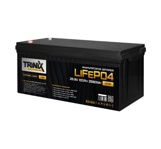 Акумуляторна батарея літій-залізо-фосфатна 25.6В 100А*год Trinix TLFP-24100 Ultra LiFePO4 з Bluetooth (Black)
