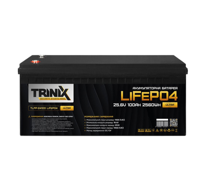 Акумуляторна батарея літій-залізо-фосфатна 25.6В 100А*год Trinix TLFP-24100 Ultra LiFePO4 з Bluetooth (Black)