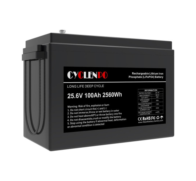 Акумуляторна батарея літій-залізо-фосфатна 25.6В 100Аг Cyclen 25.6V 100AH LiFePo4