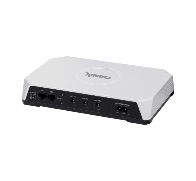 Джерело безперебійного живлення DC UPS Trinix TRX-MUPS-3648PoE (20000mAh LiFePo4) 5V/9V/12V/24V/48V/PoE, LiFePo4 4*5Ah, для роутера і медіаконвертера