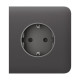 Фронтальная панель Ajax SideCover (basic) [type F] grey/серая для розетки Outlet (type F)