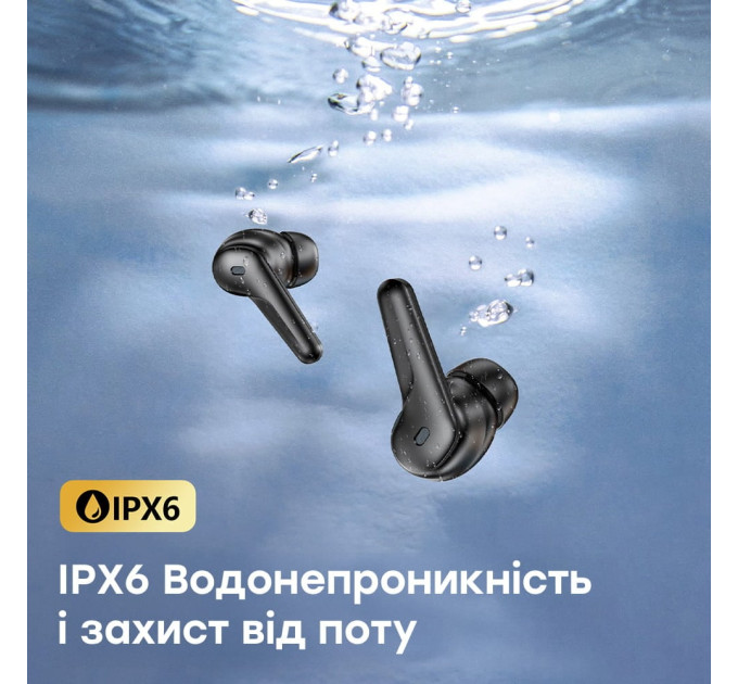 Бездротові навушники Choetech BH-T17 Black TWS, Bluetooth 5.4, ANC+ENC