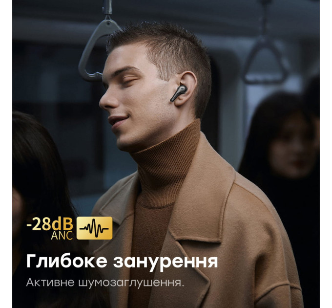Бездротові навушники Choetech BH-T17 Black TWS, Bluetooth 5.4, ANC+ENC