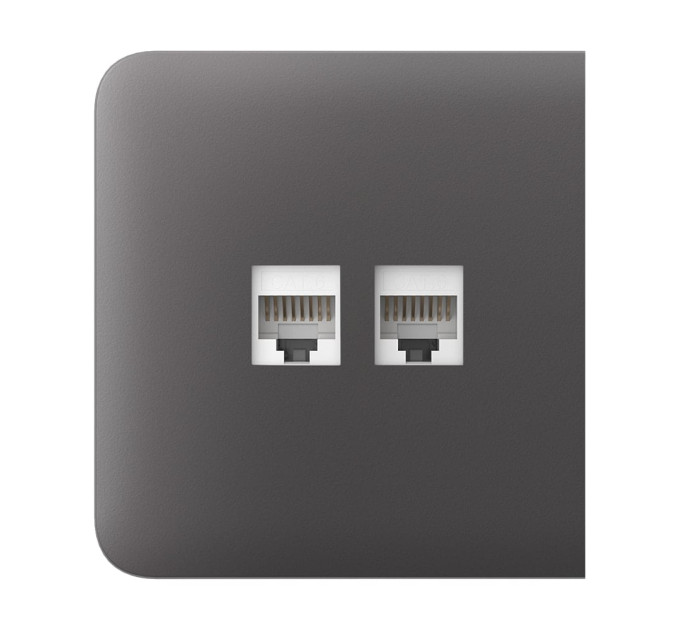 Фронтальна панель Ajax SideCover (LAN) grey/сіра для інтернет-розетки Outlet (LAN)