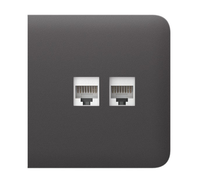 Фронтальна панель Ajax SideCover (LAN) grey/сіра для інтернет-розетки Outlet (LAN)