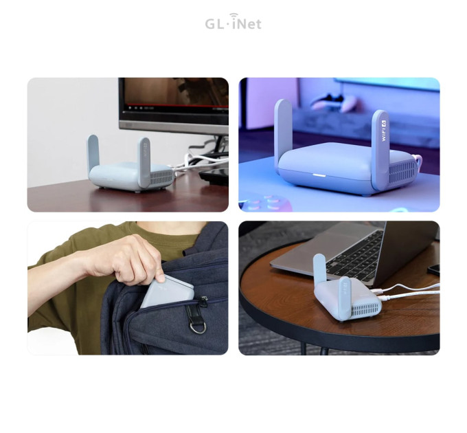 WiFi 6 маршрутизатор GL.iNet Beryl AX (GL-MT3000-EU) 2.5G двухдиапазонный портативный