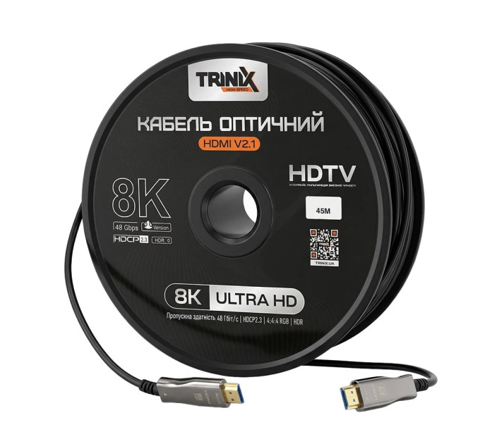 Кабель HDMI V2.1 оптичний 45м Trinix (AOC-HDMI8k-45m)