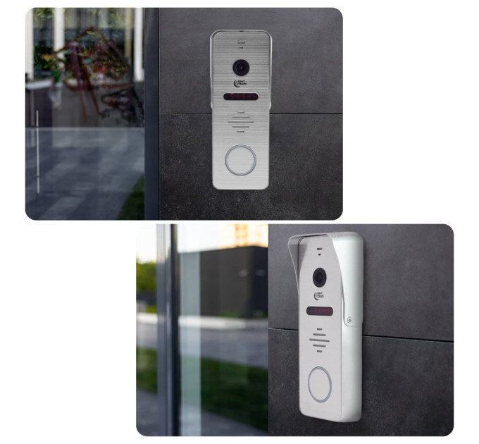 Комплект видеодомофона Light Vision: домофон 7" SINGAPORE (AI) FHD Black и видеопанель RIO FHD Silver