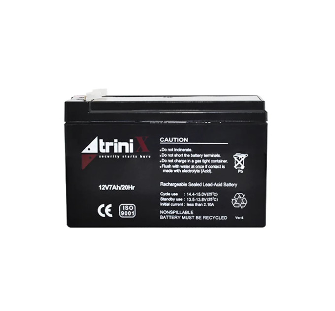 Аккумуляторная батарея 12В 7Ач Trinix 12V7Ah/20Hr AGM свинцово-кислотная
