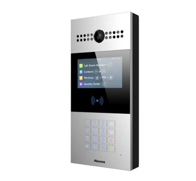 IP-видеопанель многоабонентская 2Mp Akuvox R28A с экраном 4.3" и считывателем EM-Marine/Mifare/NFC