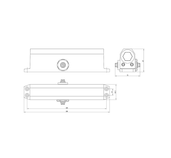 Дверний доводчик Dortec DT-536 Silver