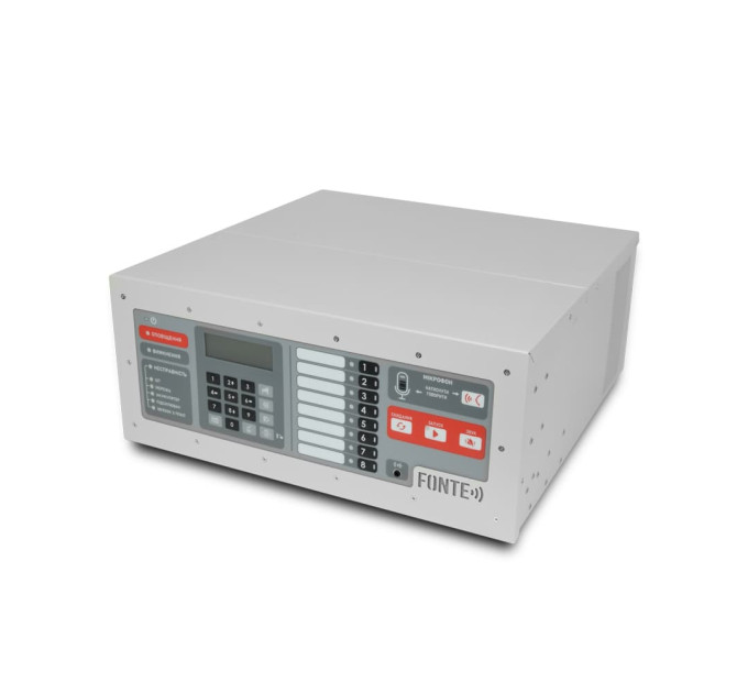 Моноблок FONTE-8-800 на 8 зон 800W настольный для системы речевого оповещения о пожаре Моноблок FONTE-8-800 на 8 зон 800W настольный для системы речевого оповещения о пожаре