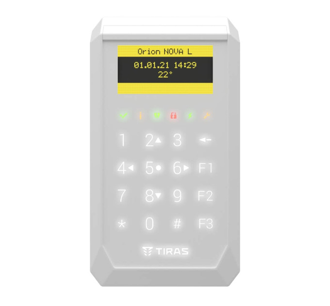 Клавіатура Tiras K-PAD OLED+ White з OLED-дисплеєм та вбудованим зчитувачем NFC/Mifare