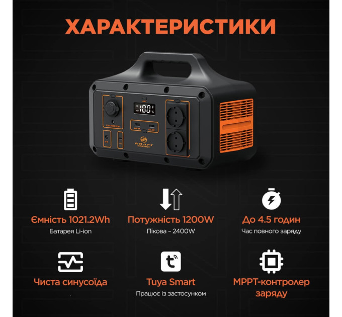 Портативне джерело живлення KPS-1200PX(PGH1000P-S) Kraft