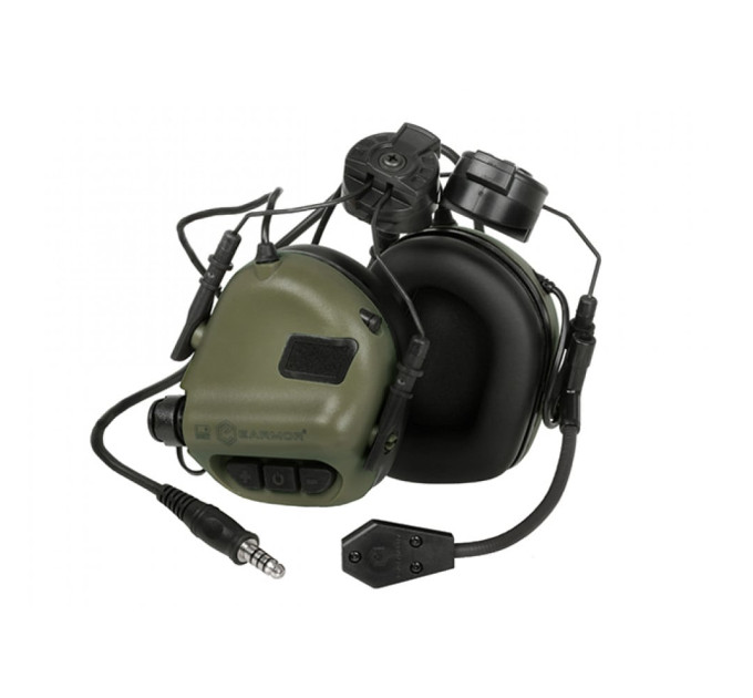 Активные защитные наушники Earmor M32H (FG) Olive с гарнитурой и креплением на шлем Активные защитные наушники Earmor M32H (FG) Olive с гарнитурой и креплением на шлем