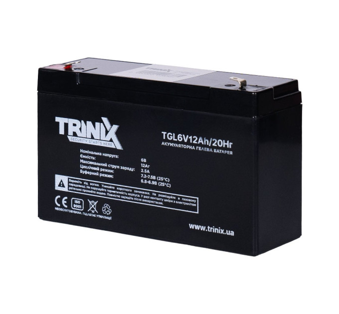 Акумуляторна батарея гелева 6В 12Аг Trinix TGL6V12Ah/20Hr GEL