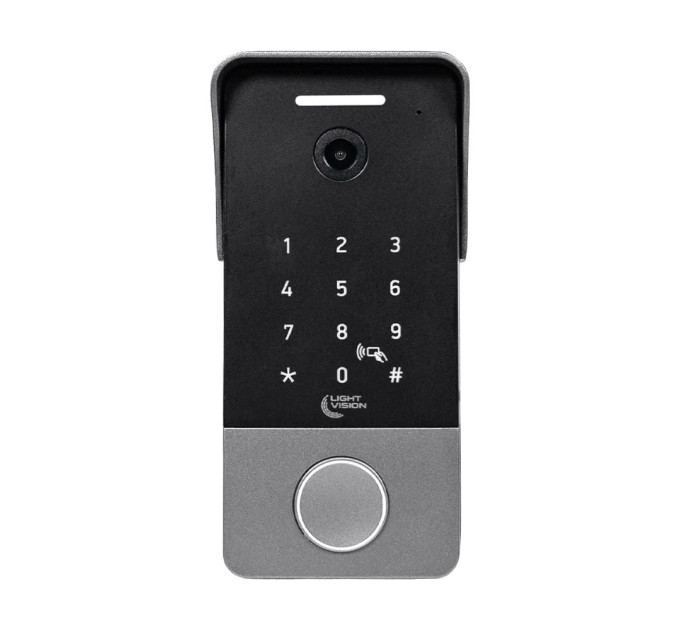 Комплект видеодомофона Light Vision: видеодомофон 7" AMSTERDAM FHD Black и видеопанель 2Mp RIO FHD(KEY) Silver