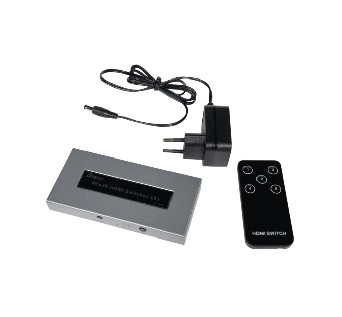 Комутатор 4K HDMI 2.0 3x1 Dtech DT-7431