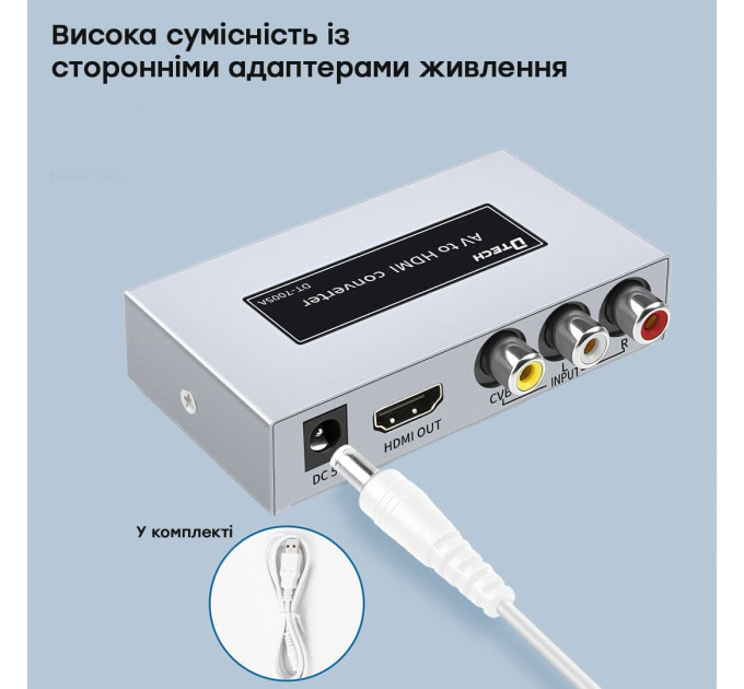 Конвертер відеосигналу AV-HDMI Dtech DT-7005A