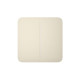 Умный двухклавишный проходной выключатель Ajax LightSwitch (2-gang/2-way) Jeweller (ivory/слоновая кость)