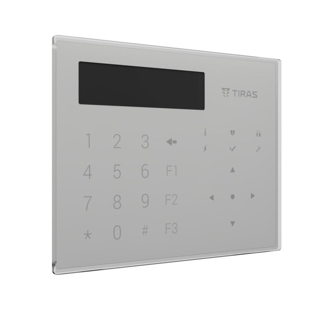 Клавиатура Tiras K-GLCD+ White с OLED-дисплеем и считывателем NFC/Mifare