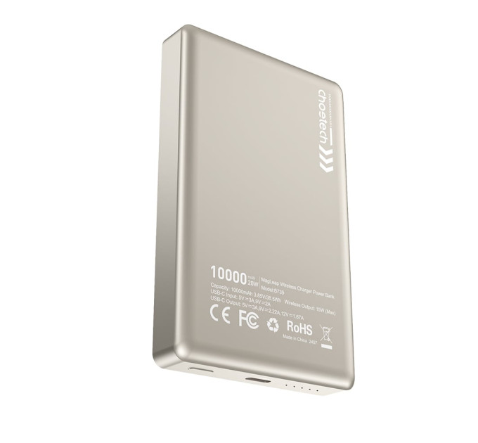 Повербанк 10000mAh Choetech B739 Silver QC3.0 PD3.0 бездротова магнітна зарядка