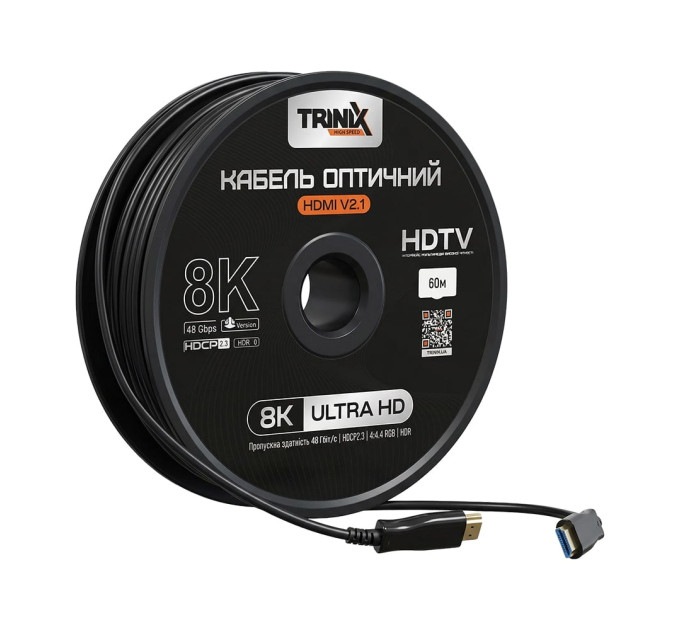 Кабель HDMI V2.1 оптический 60м Trinix (AOC-HDMI8k-60m)