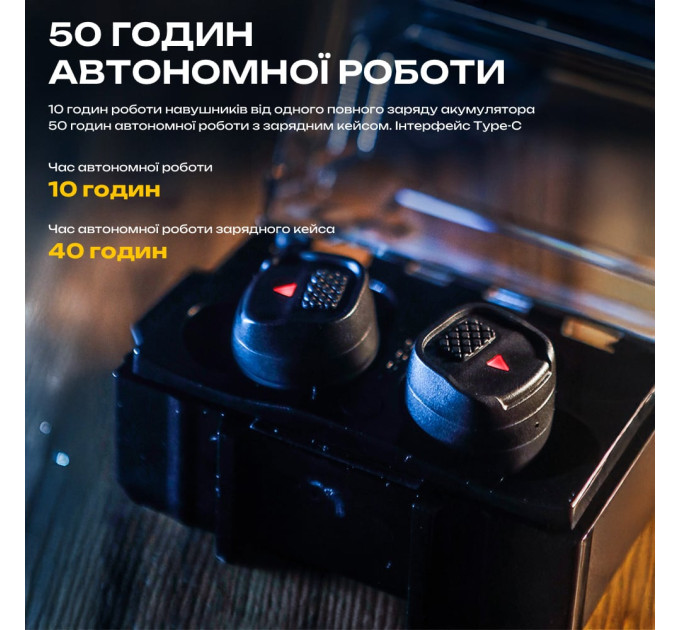 Активные защитные наушники (беруши) Earmor M20T PRO Black с Bluetooth 5.4