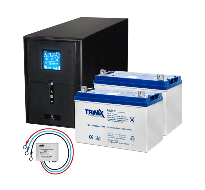 Комплект резервного живлення Kraft PSW2000VA/1600W(LCD)24V UPS + гелева батарея 2540 Вт*г