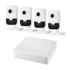 Комплект IP-видеонаблюдения на 4 камеры Hikvision IP-Video Kit 4x4Mp (C) Mic WiFi: 4 внутренние 4Mp Wi-Fi видеокамеры + 4-канальный 6Mp видеорегистратор