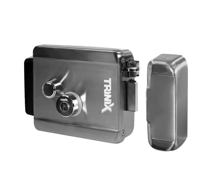 Комплект видеодомофона Light Vision с электрозамком: домофон 7" AMSTERDAM FHD Grey, видеопанель 2Mp RIO FHD Grey, электромеханический замок Trinix TRX Fass Steel
