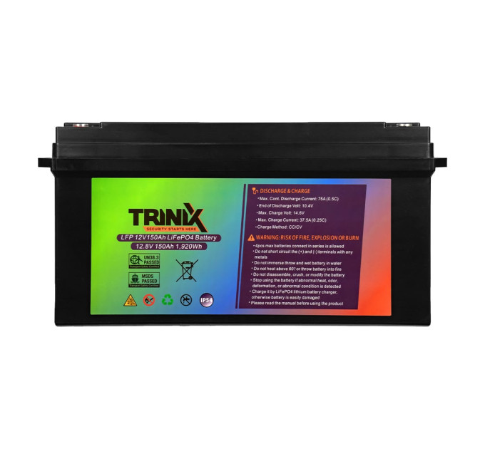 Акумуляторна батарея літій-залізо-фосфатна 12В 150А*год Trinix 12V150Ah LiFePO4