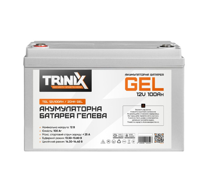 Акумуляторна батарея гелева 12В 100Аг Trinix TGL12V100Ah/20Hr GEL