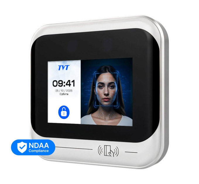 Біометричний термінал контролю доступу з WiFi 2Mp TVT TD-E2123-IC/PE/TP/WF з розпізнаванням облич і зчитувачем Mifare
