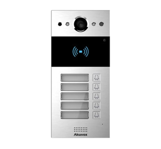 IP-видеопанель на 5 абонентов 2Mp Akuvox R20B SIP со считывателем EM-Marine/Mifare/NFC IP-видеопанель на 5 абонентов 2Mp Akuvox R20B SIP со считывателем EM-Marine/Mifare/NFC