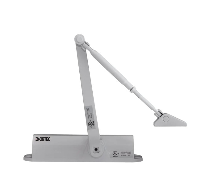 Дверной доводчик Dortec DT-83H White с фиксацией дверей в открытом положении