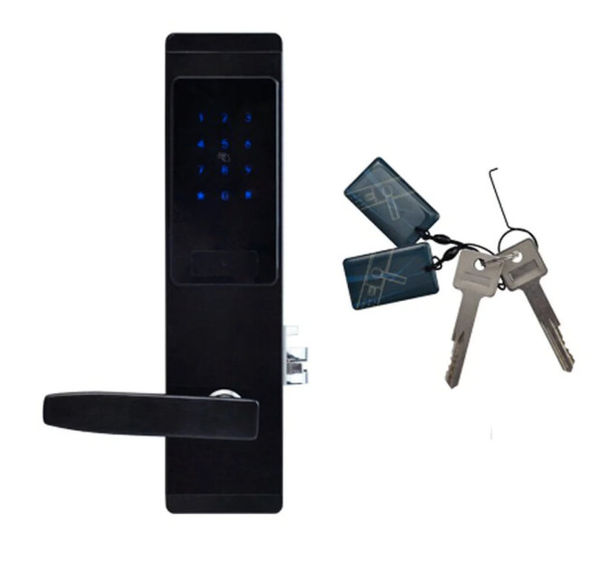 Замок электромеханический автономный Trinix TRL-5102BT Black Left с Bluetooth и считывателем Mifare