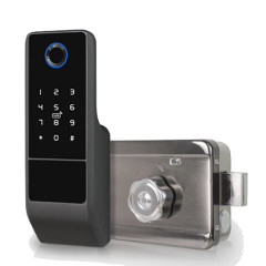Замок биометрический автономный Trinix TRL-5201BTFW Black Right с Bluetooth, считывателем отпечатков пальцев и карт Mifare