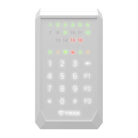 Клавіатура Tiras K-PAD16+ White на 16 індикаторів зон з вбудованим зчитувачем NFC/Mifare