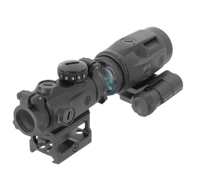 Коліматорний приціл Sig Sauer Romeo-MSR 2MOA red dot зі збільшувачем Juliet3-Micro 1-3X Коліматорний приціл Sig Sauer Romeo-MSR 2MOA red dot зі збільшувачем Juliet3-Micro 1-3X