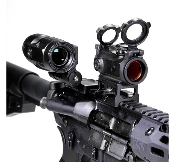 Коліматорний приціл Sig Sauer Romeo-MSR 2MOA red dot зі збільшувачем Juliet3-Micro 1-3X