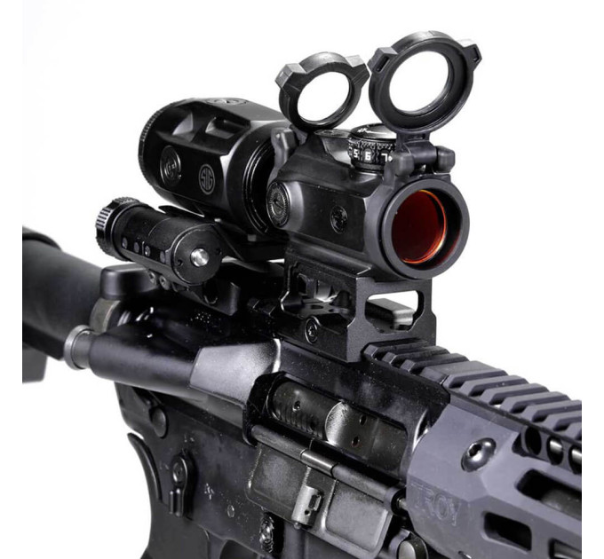 Коліматорний приціл Sig Sauer Romeo-MSR 2MOA red dot зі збільшувачем Juliet3-Micro 1-3X